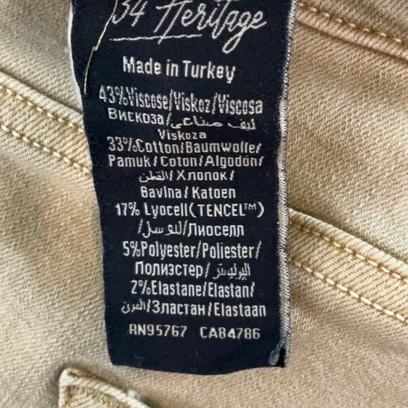 34 Heritage - Charisma Relaxed Straight Pants In Khaki Twill Size 46x34 - Picture 12 of 16